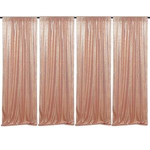 SoarDream Sequin Backdrop Curtains (Rose Gold Sequins)